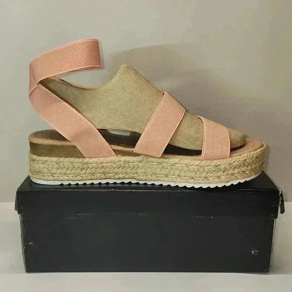 Coasis women strap open toe wedge espadrille sandal new with box and tags - Picture 2 of 5